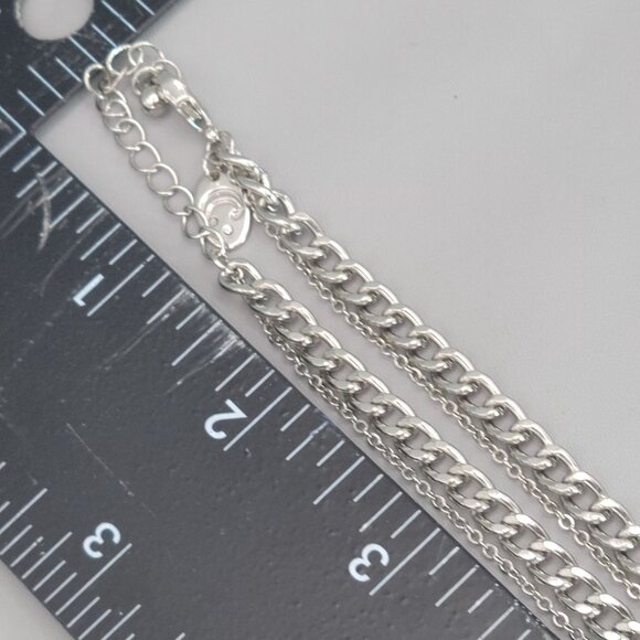 Charming charlie necklace long Multi strand green silver tone 32" - Picture 10 of 16